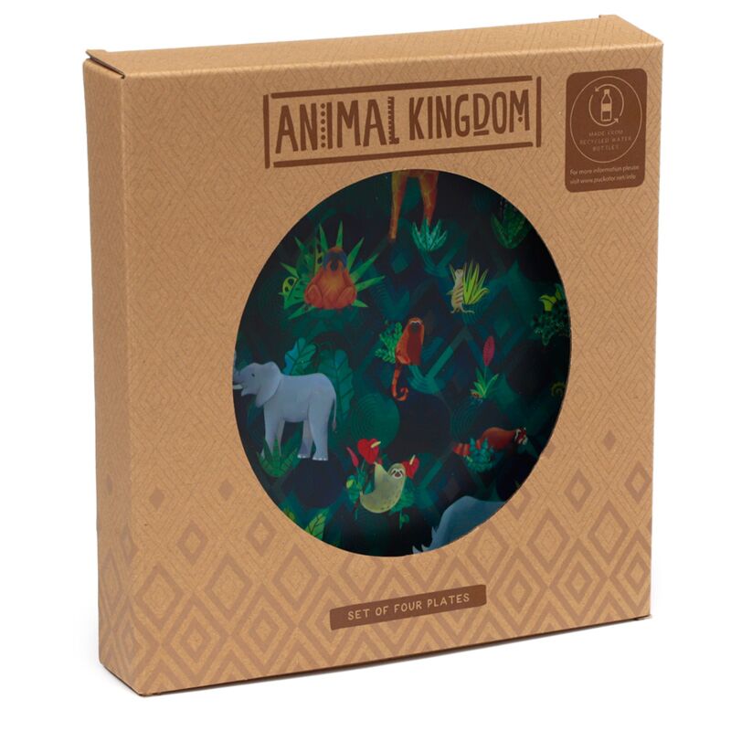 Puckator, Animal Kingdom Set Of 4 Picnic Plates