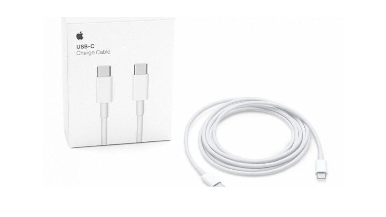 Apple Charge Cable Usb-C Male To Usb-C Male White 1M 60W