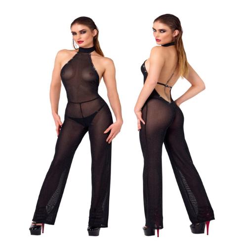 Cold shoulder jumpsuit with a halterneck M