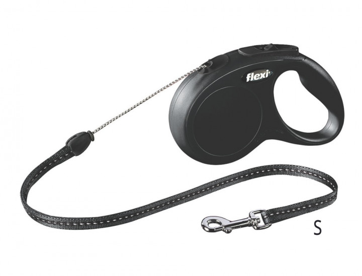 Flexi Classic Retractable Lead Cord Small 5m  Black
