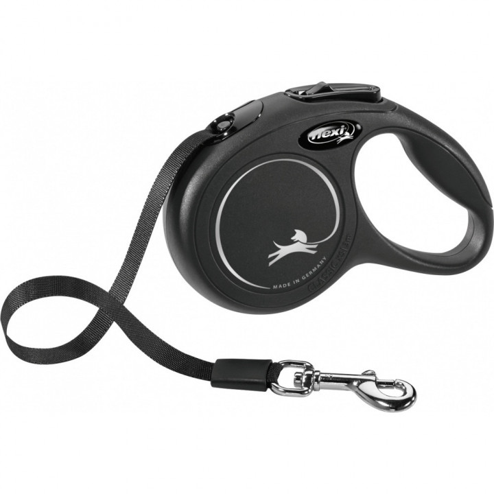 Flexi Retractable lead Classic Tape XS 3m Black