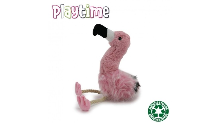 Ancol Playtime Dog Toy - Fluffy Flamingo