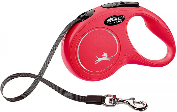 Flexi Classic Tape Dog Lead Retractable Small 5m Red