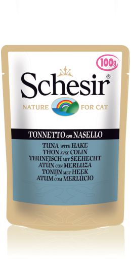 Schesir Cat Wet Food Tuna & Hake In Jelly Pouch 85g
