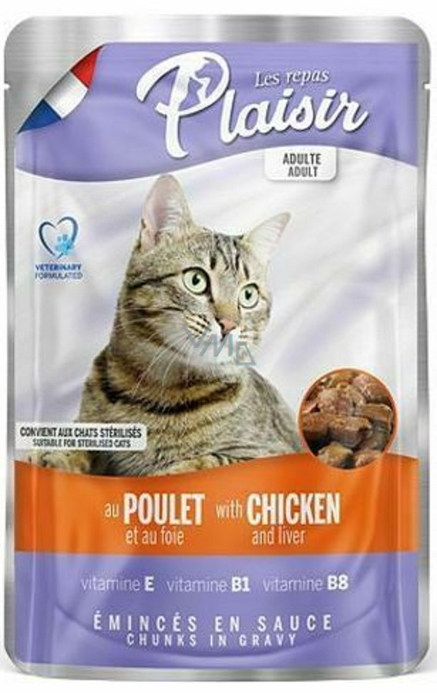 Plaisir Cat Wet Food Pouch Ad Sterilised Chicken 100g