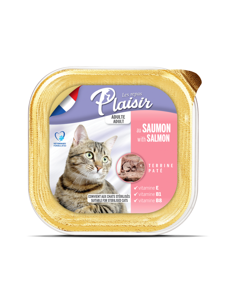 Plaisir Cat Wet Food Adult Pate With Salmon 100g