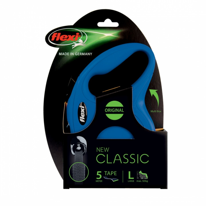 Flexi Retractable lead Classic Tape Large 5mBlue