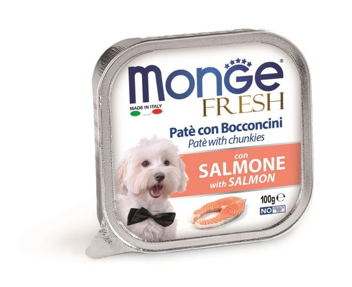 Monge Fresh Dog Paté and Chunkies  Salmon 100g