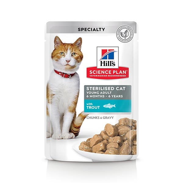 Hill's Science Plan Cat Wet Food Adult Sterilised Trout Pouch 85gr