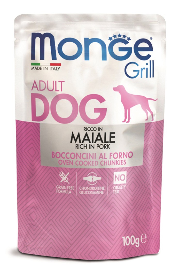 Monge Grill Dog Adult Pork Chunks Pouch 100g