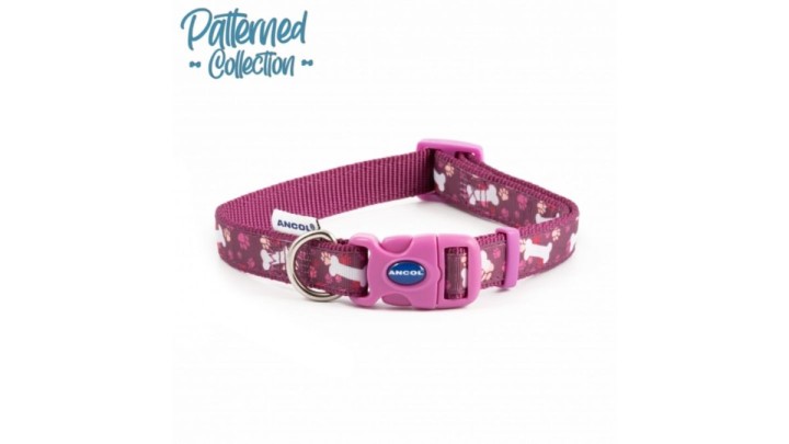 Ancol Collar Purple Bone Adjustable 30-50 cm,Medium