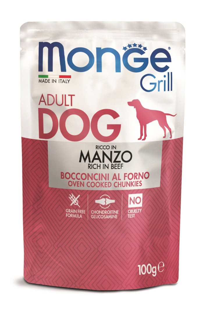 Monge Grill Dog Adult Beef Chunks Pouch 100g