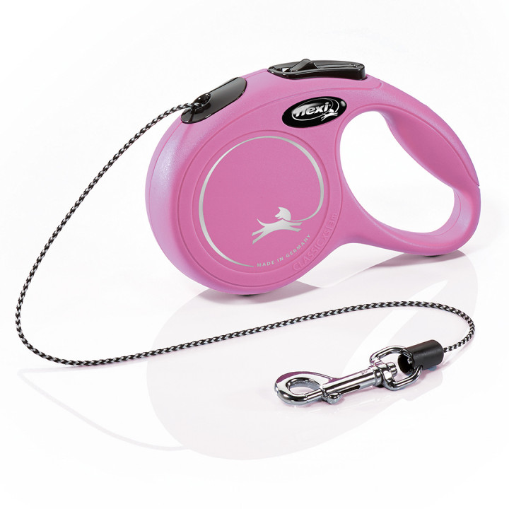 Flexi Retractable Lead Classic Cord XS 3m Pink