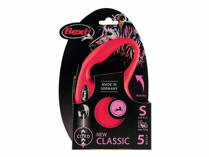 Flexi Classic Cord Dog Lead Retractable Small 5m Red