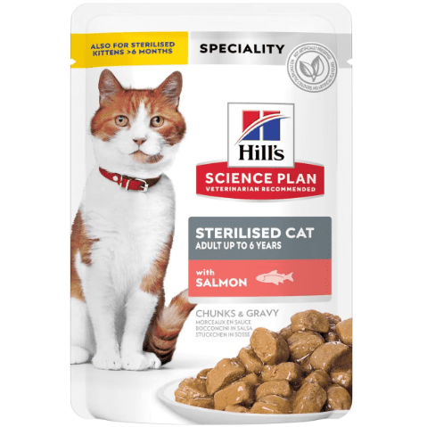 Hill's Science Plan  Cat Wet Food Adult Sterilised Salmon Puuch 85g
