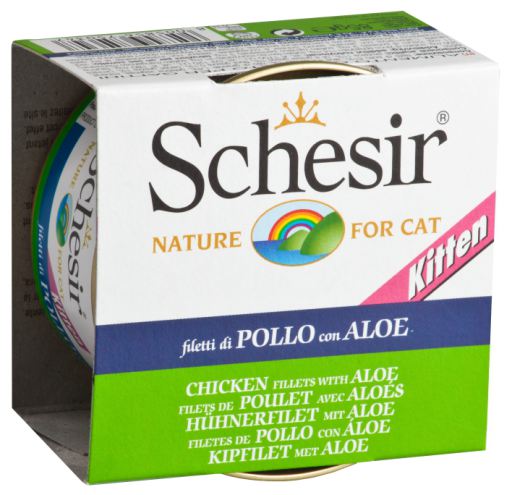 Schesir Cat Wet Food Kitten Chicken Fillets With Aloe 85g