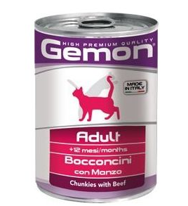 Gemon Cat Adult Sterilised Beef Chunks 415g