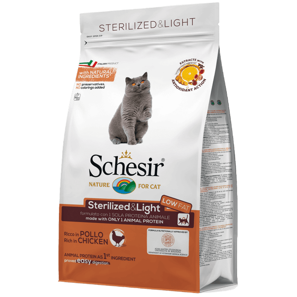Schesir Cat Dry Food Sterilised&Light Chicken 400g