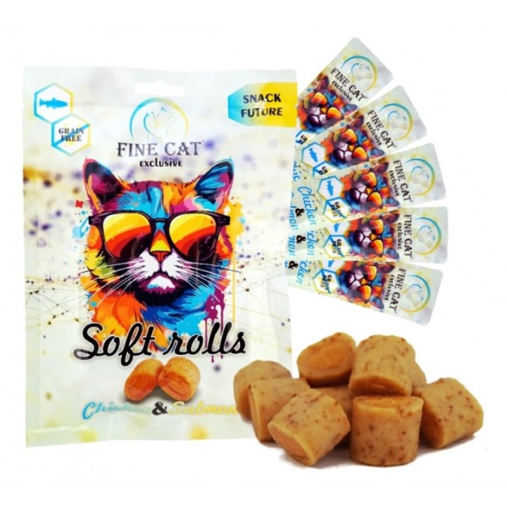 Fine cat soft rolls chicken&slmon 5x10g