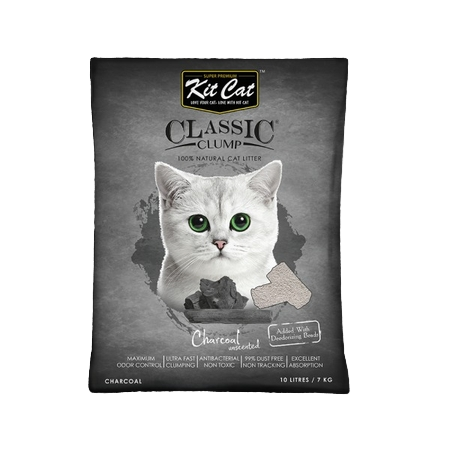 Kit Cat Classic Clump Cat Litter Charcoal 10L/7kg