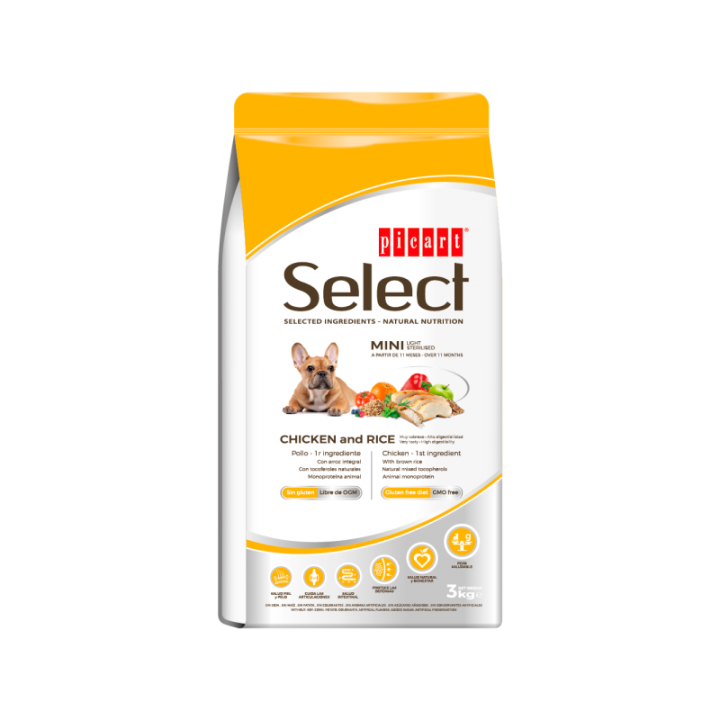 Picart Select Adult Dog Mini Light Sterilised Chicken 3kg