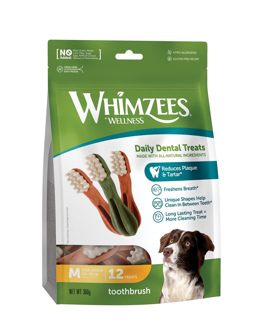 Whimzees Toothbrush All Natural Daily Dental Dog Treats 90mm