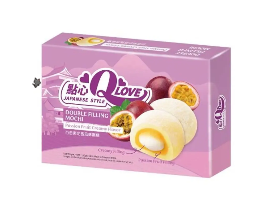 QLove Creamy Passion Fruit Double Filling Mochi 180g