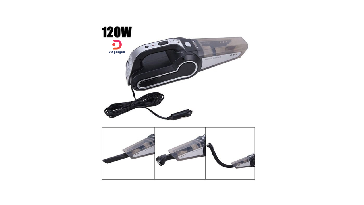 636F#LY-8801® 120W /DC 12V Portable electric car Vacuum Cleaner – Black