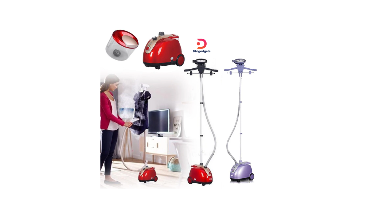 642V#DSP®KD6015 Garment Steamer Vertical steam hanging ironing system 1800W-1.6L Water Tank- Red