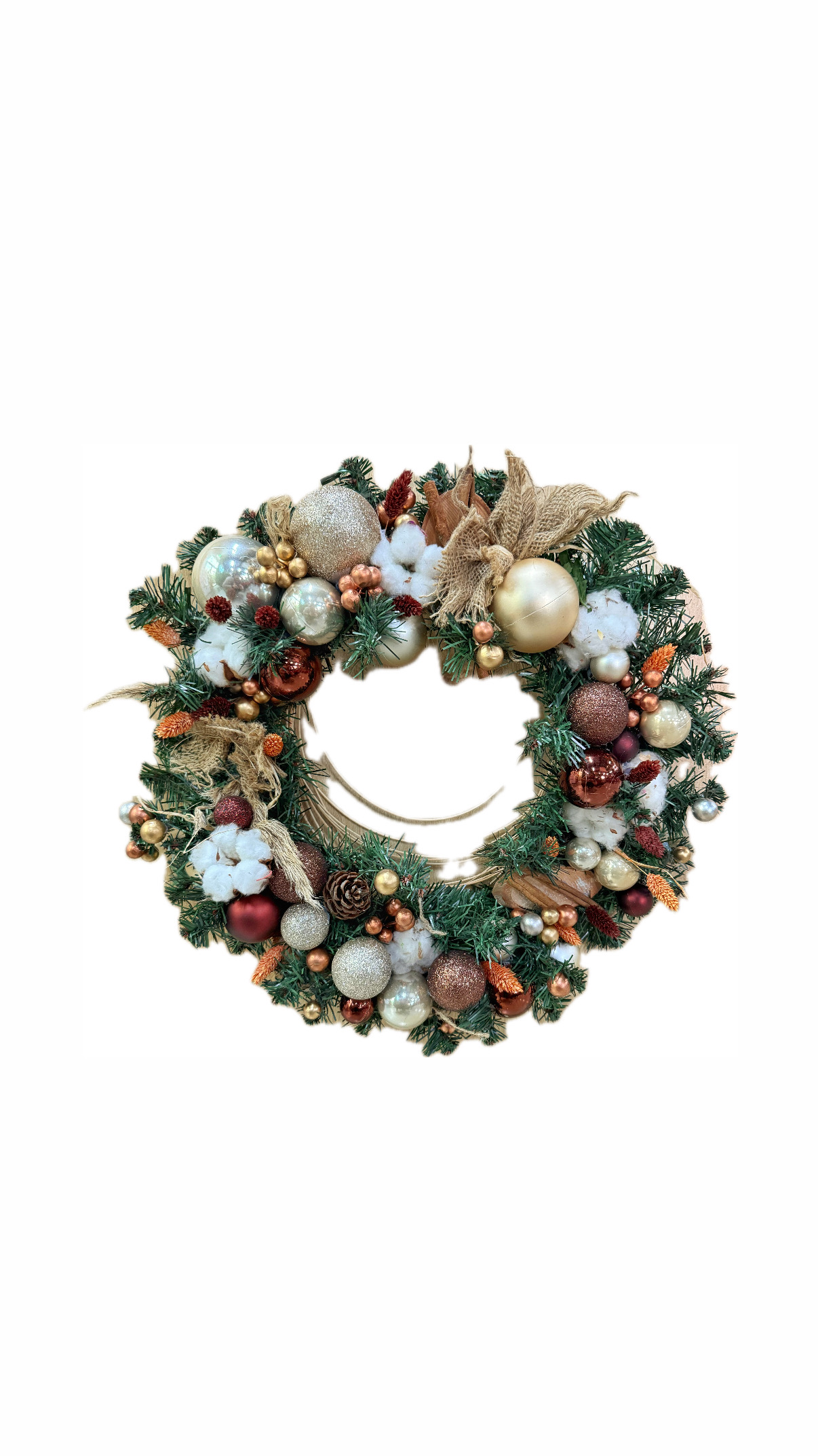 Champagne and White Christmas wreath