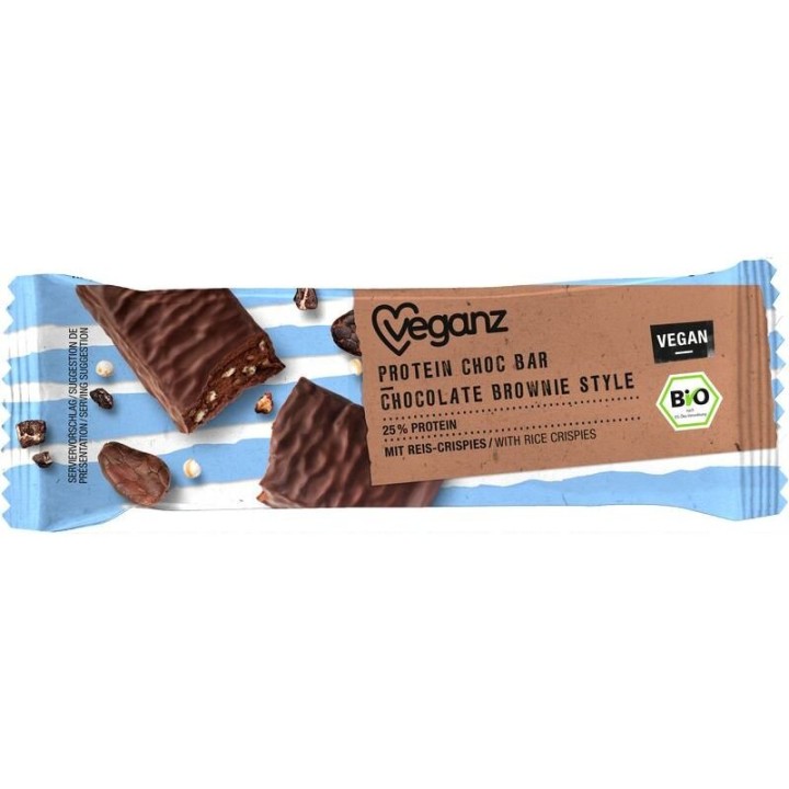 Veganz Vegan Protein Chocolate Brownie Style Chocolate Bar 50G Bio