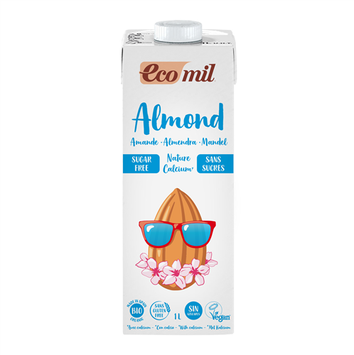 Ecomil Almond Milk With Calcium Sugar Free 1L Bio