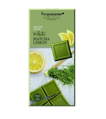 Benjamissimo White Matcha Lemon Vegan Bar 70G Bio