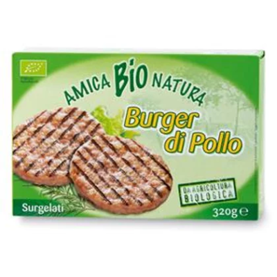 Amica Natura Frozen Meat Chicken Burgers Bio Pack Of 320 Gr