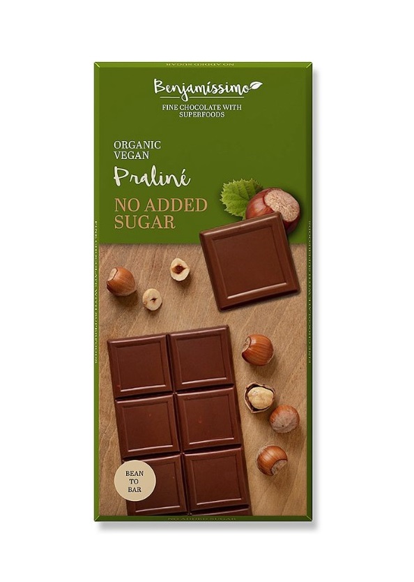 Benjamissimo Praline No Added Sugar Vegan Bar 70G Bio