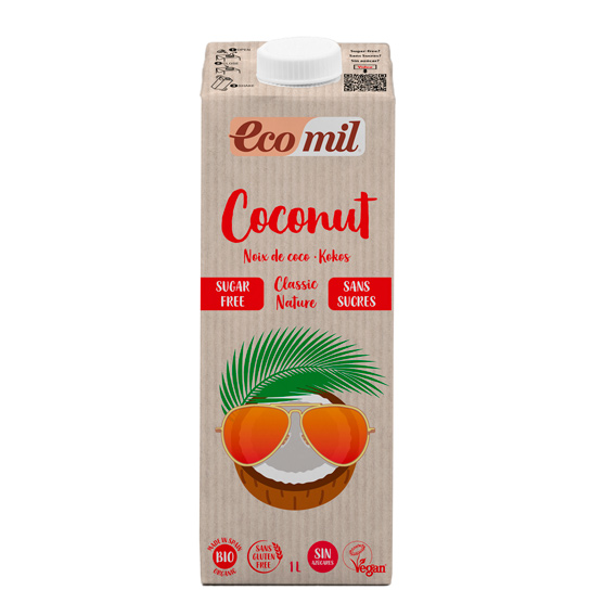 Ecomil Coconut Milk Classic Sugar Free 1Lt Bio