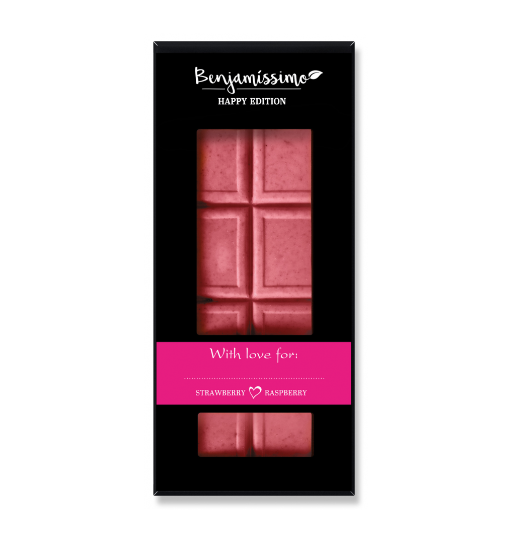 Benjamissimo Strawberry Raspberry Vegan Bar 60G Bio