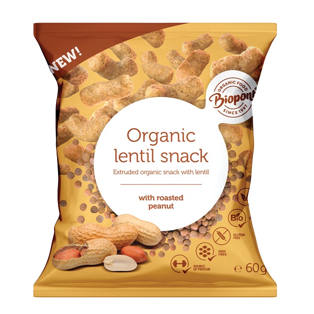 Biopont Lentil Snack With Roasted Peanuts 60G Bio