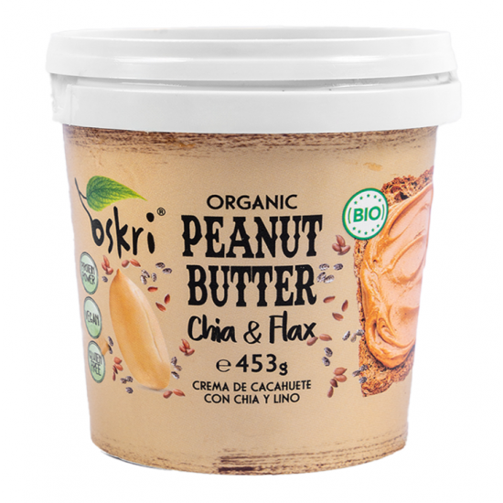 Oskri, Peanut Butter Chia Flax 453g Bio