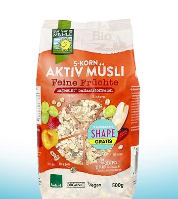 Bohlsener Aktiv Musli Fine Fruit 500G Bio