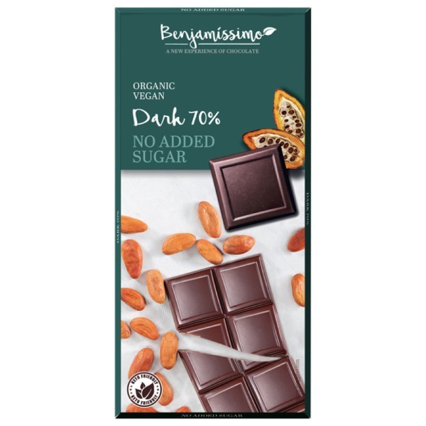 Benjamissimo, Dark 70% No Added Sugar Choco 60G Bio