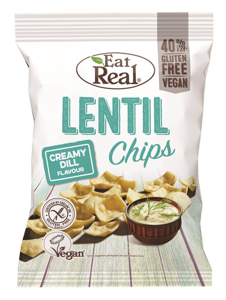 Eat Real Lentil Chips Creamy Dil 113G