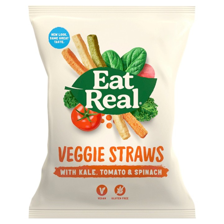 Eat Real Veggie Straws Kale Tomato Spinach Crisps 45G