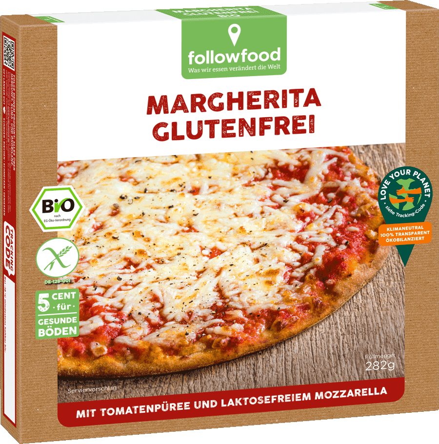 Followfood Frozen Margarita Flavour Pizza Gluten Free Bio Pack Of 282 Gr