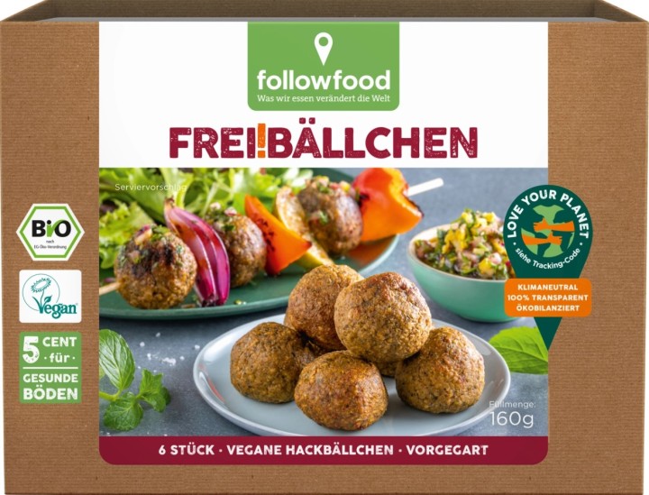 Followfood Frozen Plant Based Meat Balls Bio Pack Of 160 Gr