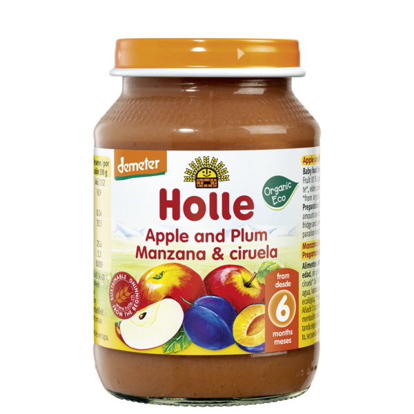 Holle Jar Apple Plum (6M) 190G Bio (V)