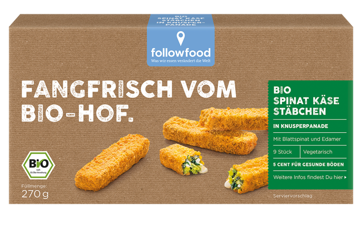 Followfood Frozen Spinach Cheese Fingers Bio Pack Of 270 Gr