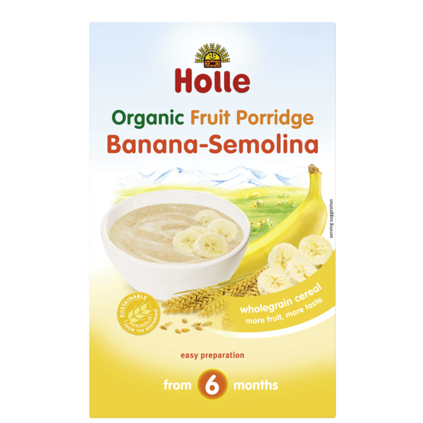 Holle Fruit Porridge Banana Semolina 250G (6M) Bio