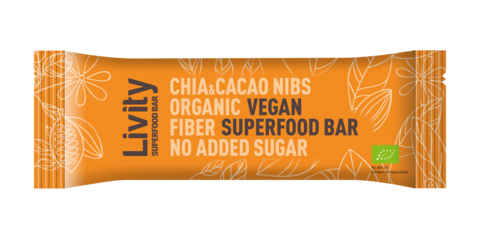 Livity Chia Cacoa Superfood Bar 25G Bio