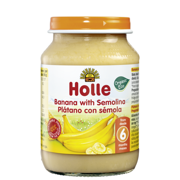 Holle Jar Banana With Semolina (6M) 190G Bio (V)